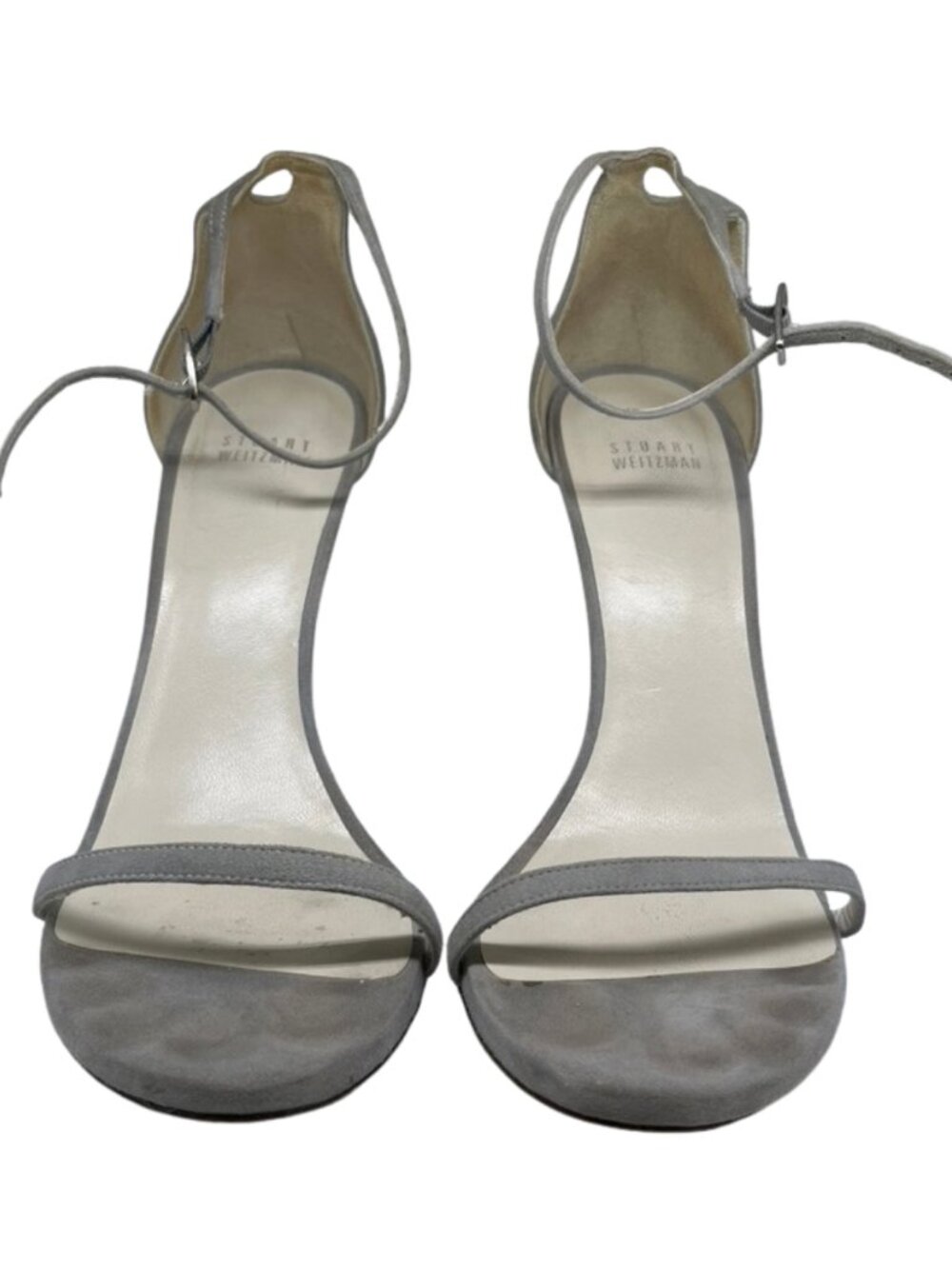 Stuart Weitzman Gray Suede Ankle Strap Stiletto Heels Size 10